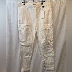 Brand New Mr. Turk Moto-style White Cotton Chino Size 30 -Zipper-leg - Patterned